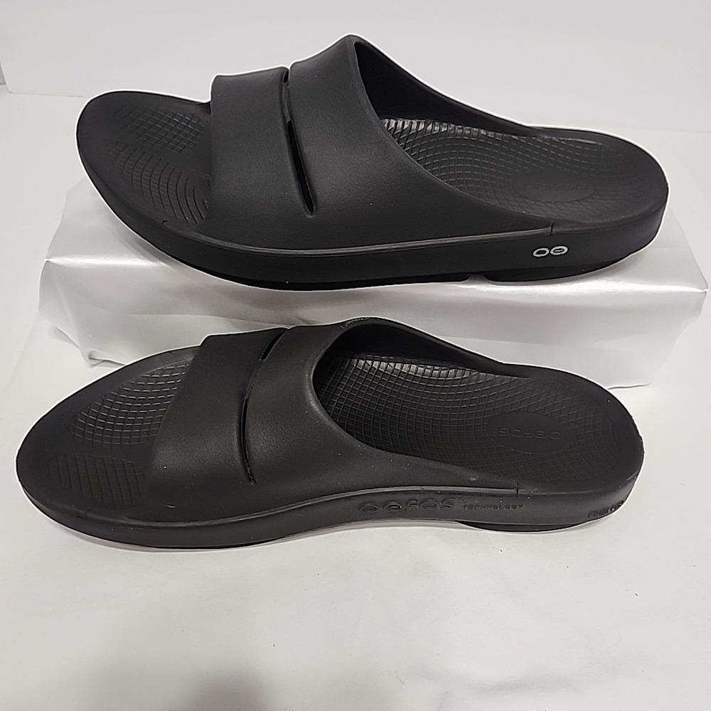 Oofos Ooahh Sport Slides Slip On Sandals Mens 14 EU‎ 47 Black - Picture 2 of 5
